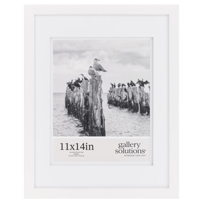 White Wood Wall Frame 11"X14" - Premium Quality - Rectangular Wall Mount - Classic Design For 8"X10" Photos - Ready-To-Hang - Enhance Your Home Or Office Décor With This Elegant Frame