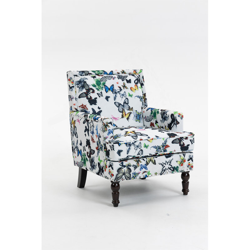 Vintage Upholstered Accent Chair With Classic Striped Pattern, High-Density Foam Padding, And Solid Wood Frame For Timeless Comfort And Style.