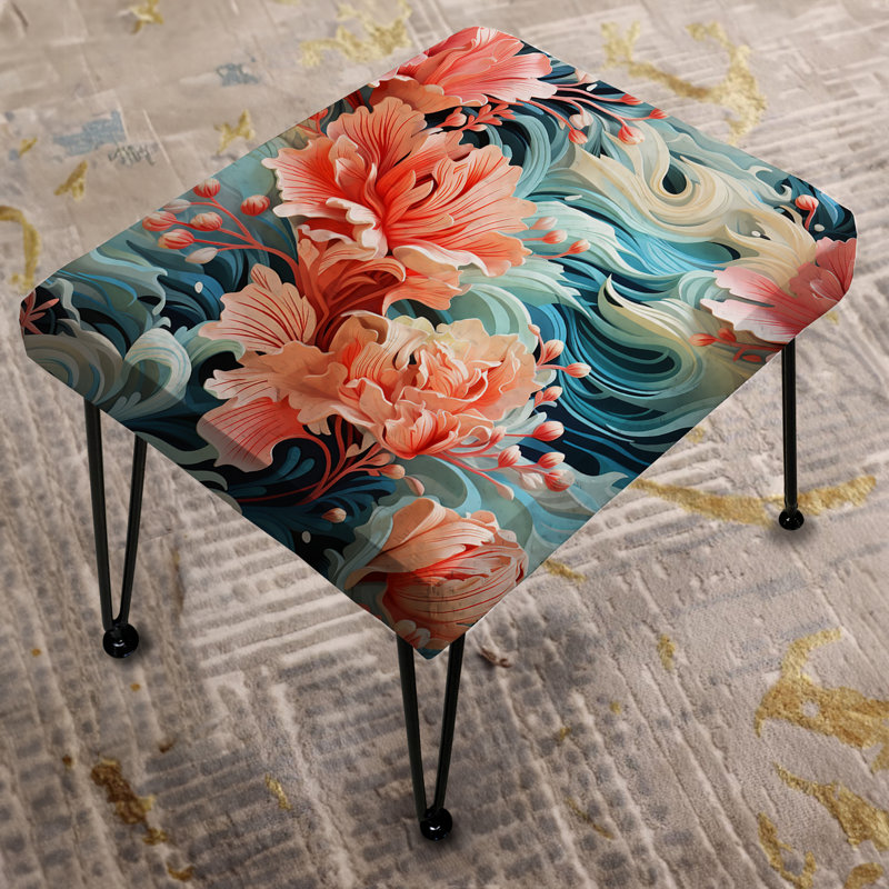 Coral Mirage Tropical Pattern - Tropical Rectangle Ottoman