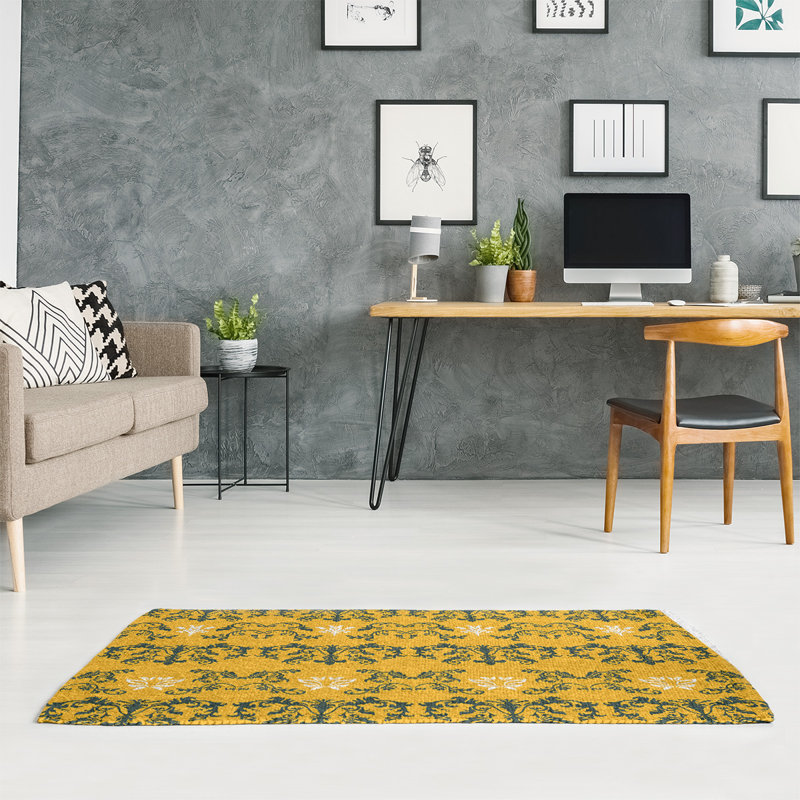 Damask Indoor Rug, Rectangle 5' x 7'