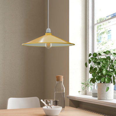 7.5cm H Metal Cone Lamp Shade ( Screw On ) in Yellow