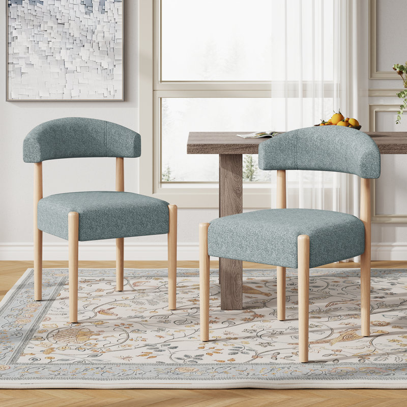 Allegro 19.1'' H Upholstered Side Dining Chair (Set Of 2), Blue/Brown