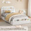 Cadre de lit simple, tête et pied de lit avec compartiments de rangement, aucun sommier nécessaire pour la chambre à coucher, la chambre d'amis, blanc-505211832