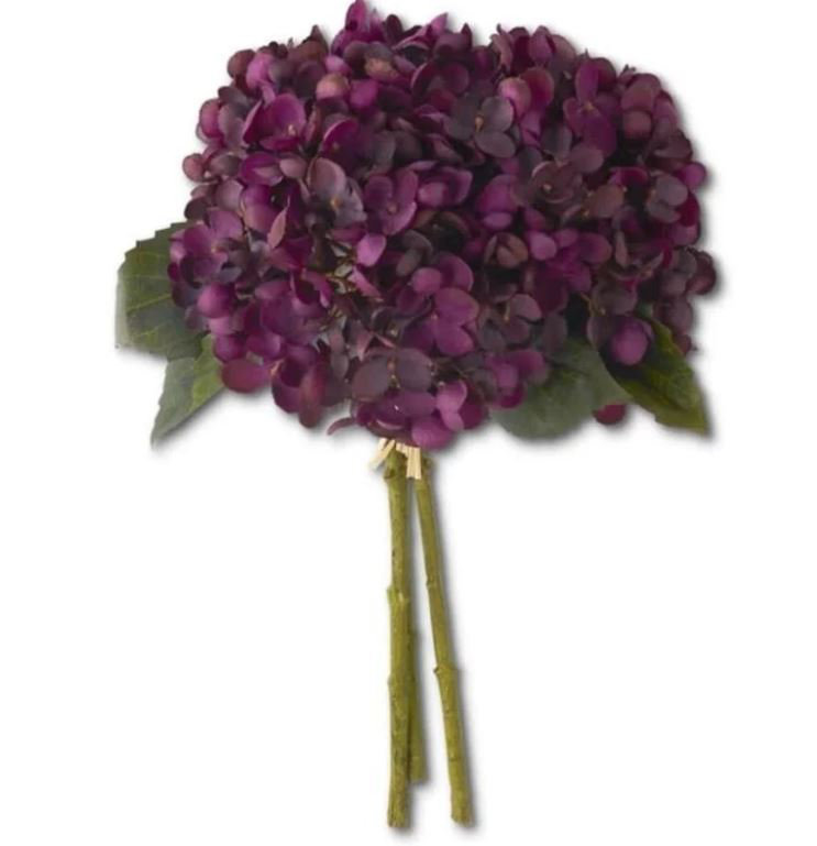 13" Purple Two-Tone Hydrangea Set Of 2