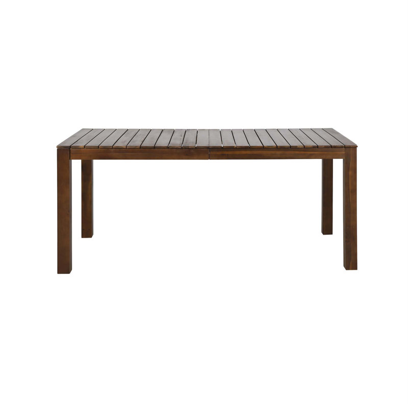 Outdoor Rustic Solid Wood Dining Table, Patio Kitchen Table, Dark Brown