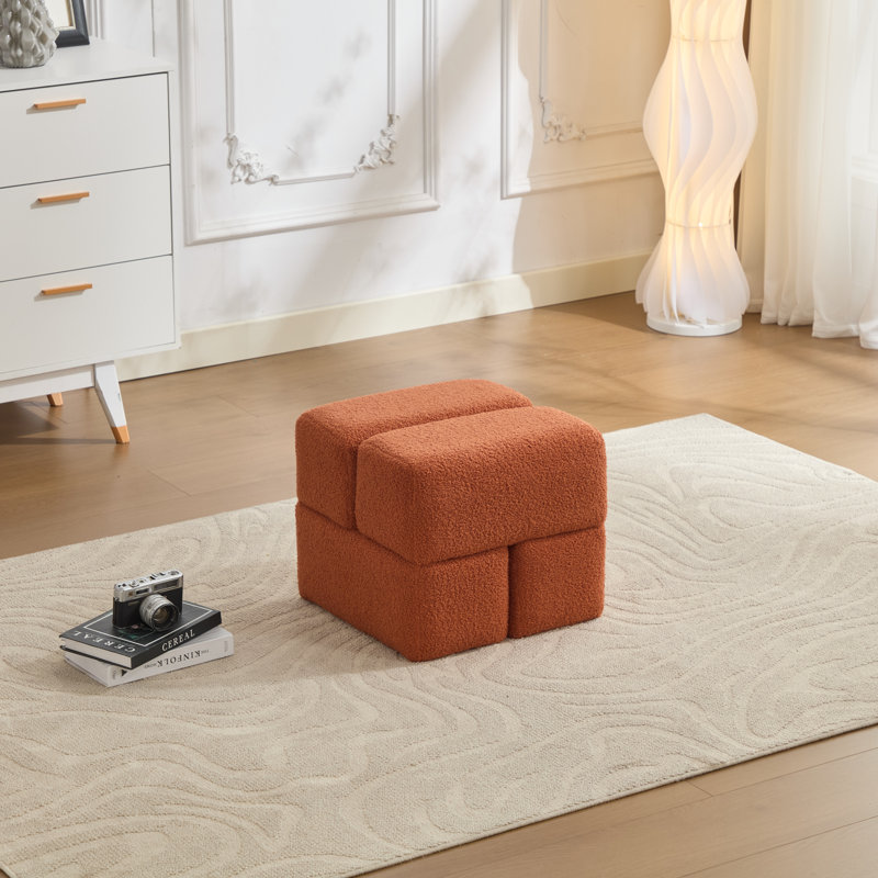 Repose-pieds en sherpa de 18,5 po Robertas, Orange