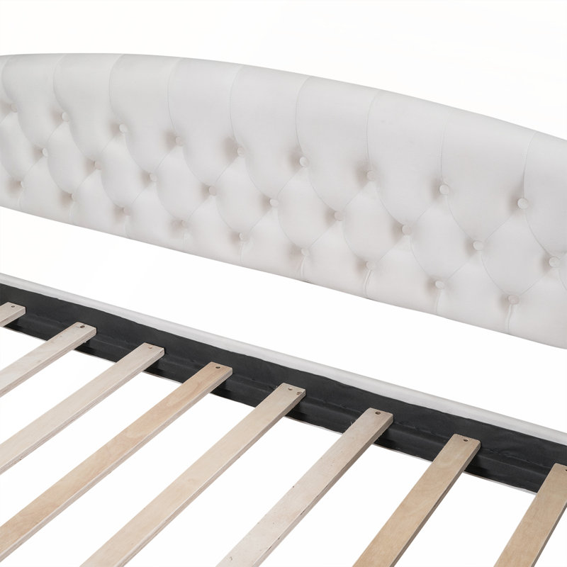 Full Size Modern Luxury Tufted Button Daybed with Durable Plywood Frame, Beige