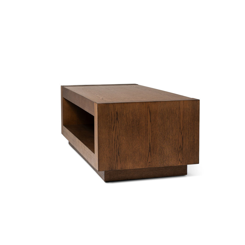 Artemis Large Dark Brown Oak Coffee Table with Storage Shelf