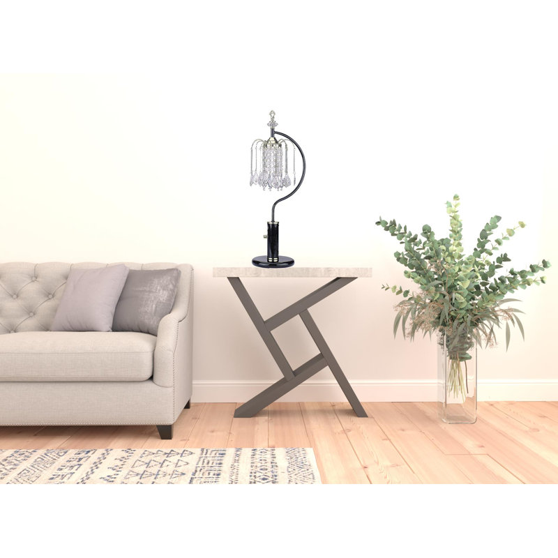 Lampe de table lustre 27 po, Noir et or