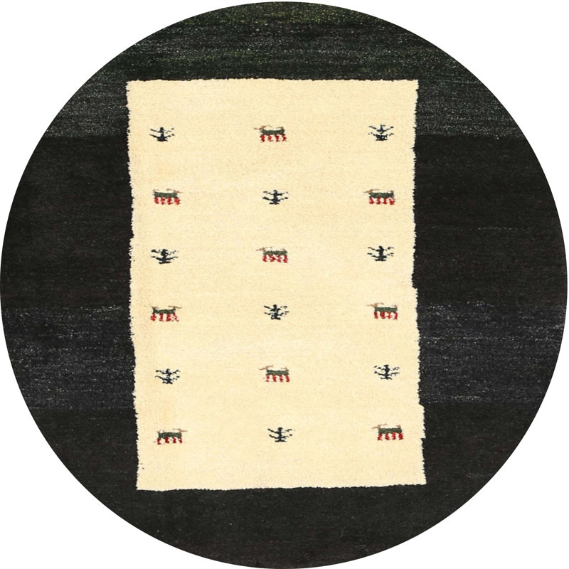 Tapis gris anthracite / beige Chichica, Rond 6 pi