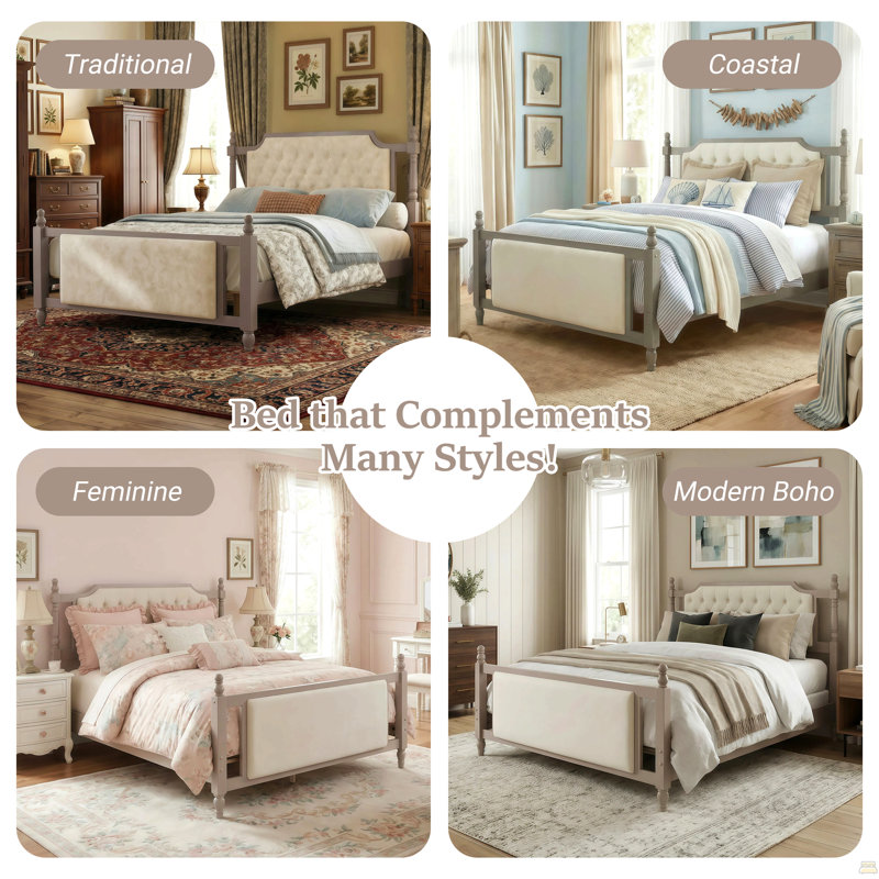 Lit plateforme simple en métal, rose