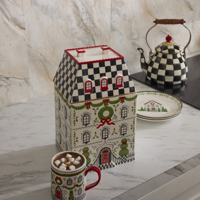 Holly Village Ceramic Dessert Plates