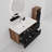 Wall-Mounted Cabinet WITHOUT Basin In Black & Walnut With 2 Drawers KD.