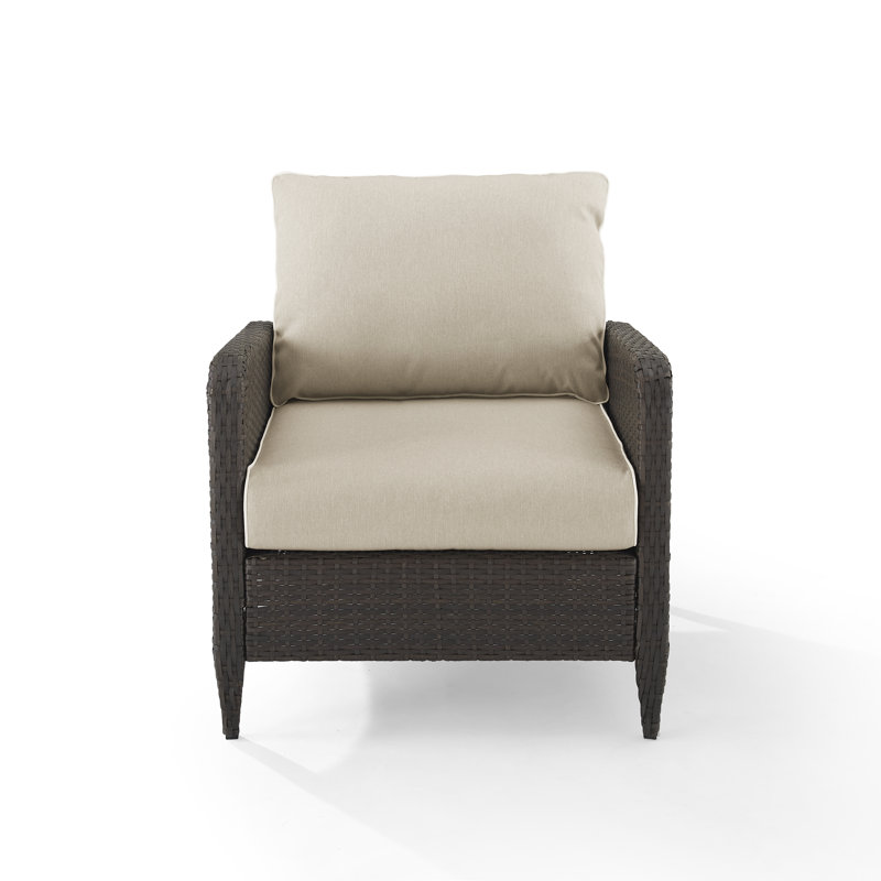 Mosca Wicker Outdoor Lounge Chair, Beige