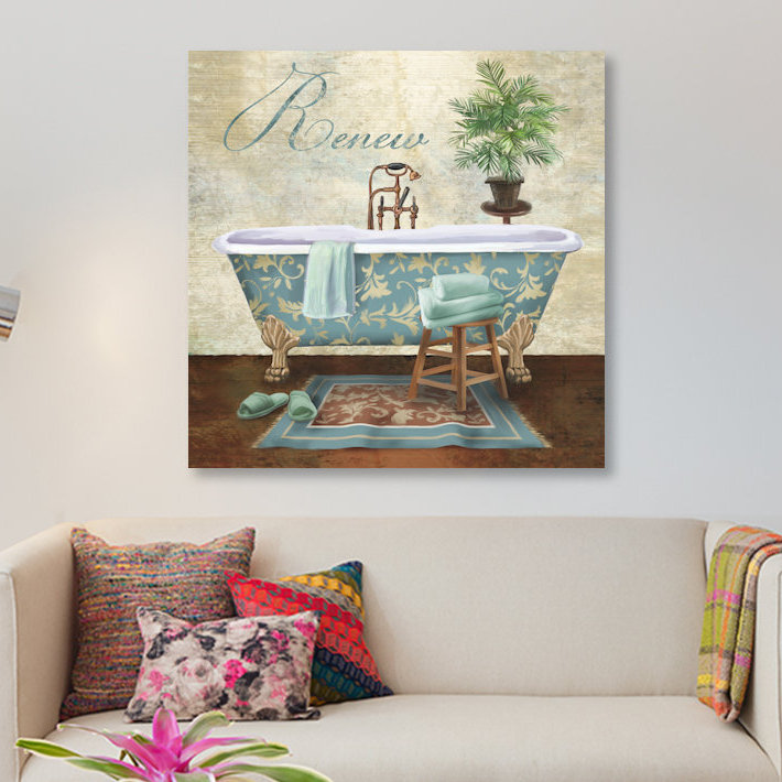«Bath Renew», reproduction d'impression sur toile, H 26 po x l 26 po x P 1,5 po, Toile tendue, Pas de tapis