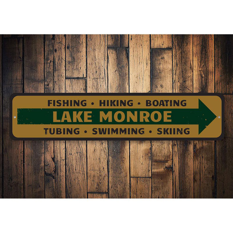 Plaque en métal Lake, H 4 po x l 18 po x P 0,04 po
