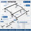 Structure de lit avancée en métal pour sommier et matelas, support central en fer, tête de lit amovible, sans bruit, assemblage facile sans outil, support à 6 pieds, très grand, noir-854999754-1044260458