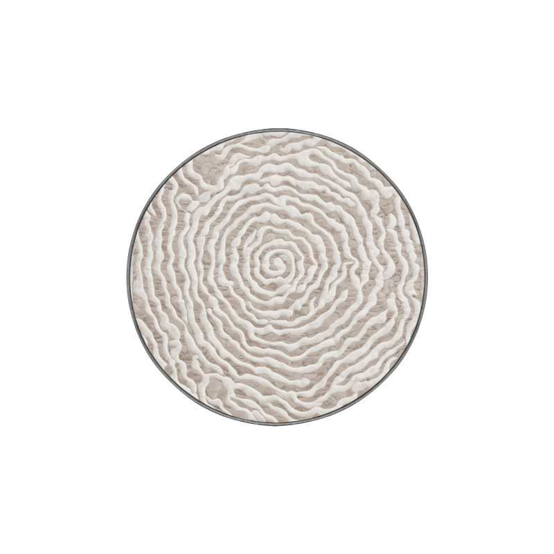 Tapis gris soyeux et moelleux, Rond 3 pi