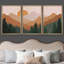«Pastel Rising Sun Mountain Forest Abstract Nature», ensemble de 3 impressions-119395197-75849918-75849915