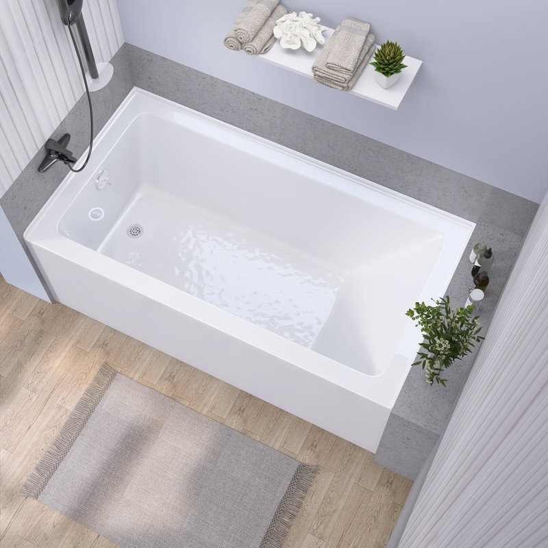 60'' x 32'' Soaking Acrylic Bathtub, Left