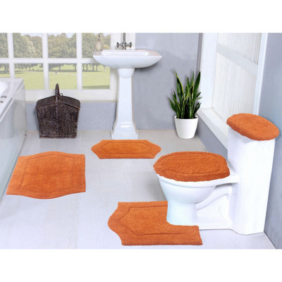 Ensemble de tapis de bain en coton 5 pièces Athyrium