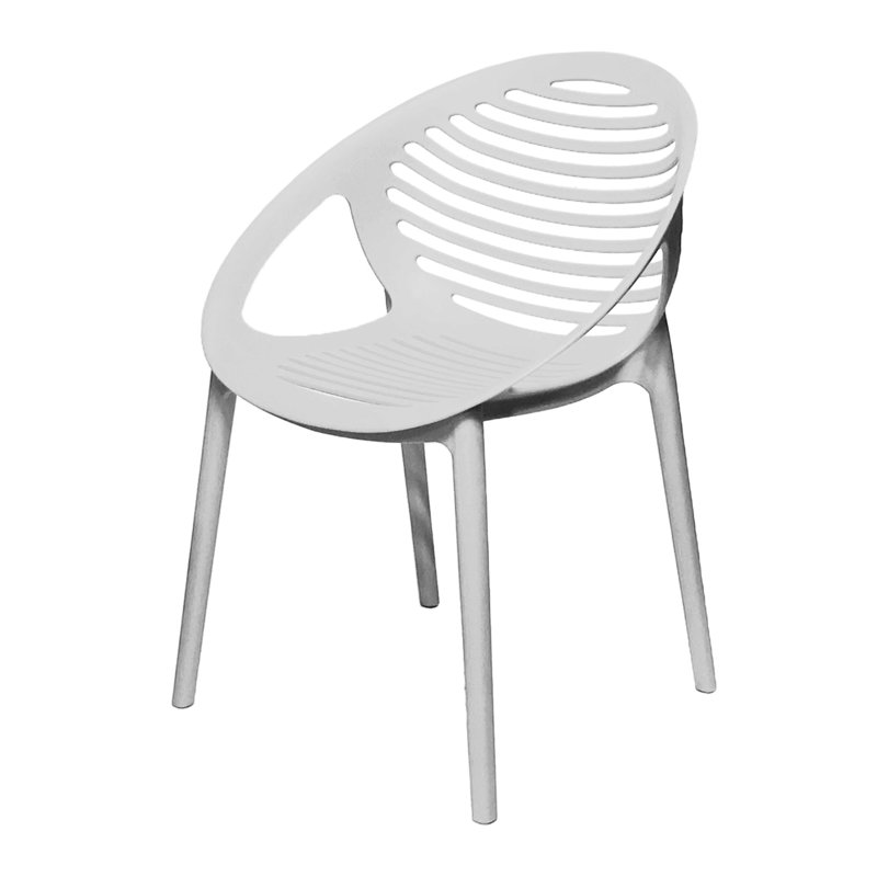Chaise de patio empilable Gravely, blanc