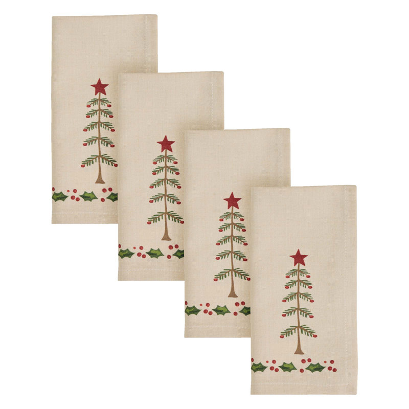  Feather Tree Printed Napkin Set Of 4