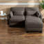 Canapé d'angle modulaire, causeuse modulaire à deux places en chenille marron, canapé compact moderne pour la maison