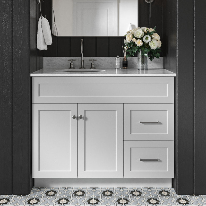 Ensemble de meuble-lavabo simple 43 po Partham, Gris