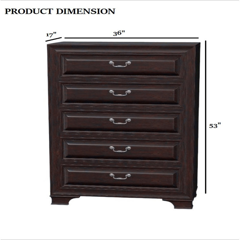 Commode style transitionnel 1 pièce, Brun / cerisier