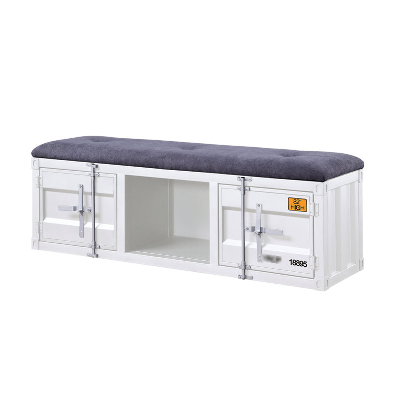 Banc moderne gris et blanc avec placard spacieux