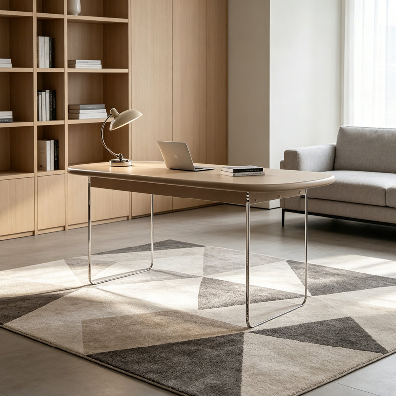 Bureau en chêne durable Modern Art Design, H 29,52 po x l 62,99 po x P 27,55 po