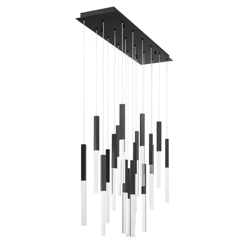Benicio Black and Clear Crystal 42-Inch LED Chandelier