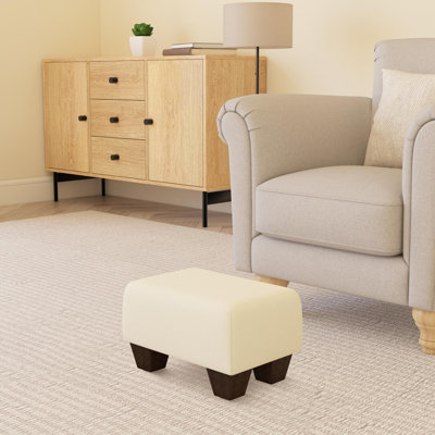 Beong Faux Leather - Mahogany Wood Chunky Legs