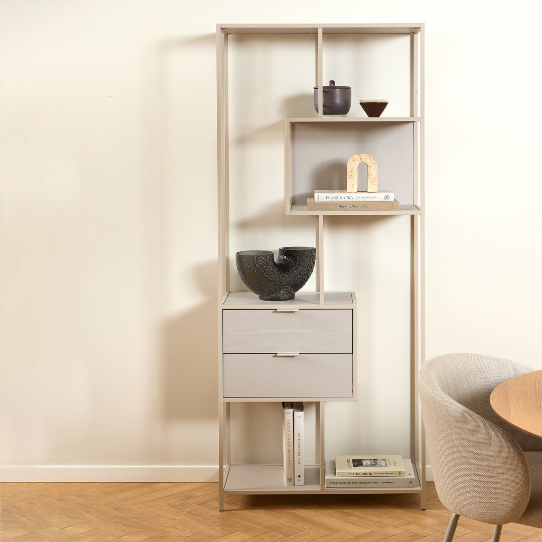 Barbuto 185cm H x 77cm W Metal Standard Bookcase