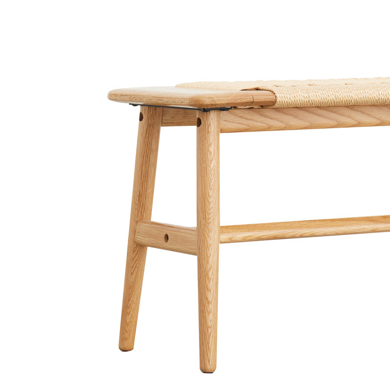 Banc de siège en bois de chêne tissé pour décor de chambre à coucher Natural - Space
