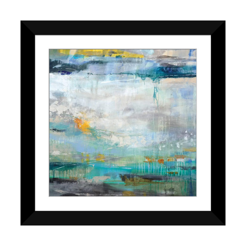 « atmospher », impression sur toile, H 16 po x l 16 po x P 1 po, Papier d'art encadré noir, Blanc