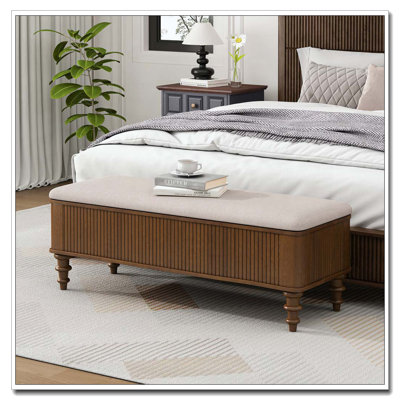 Banc de rangement avec repose-pieds 50,8 pouces