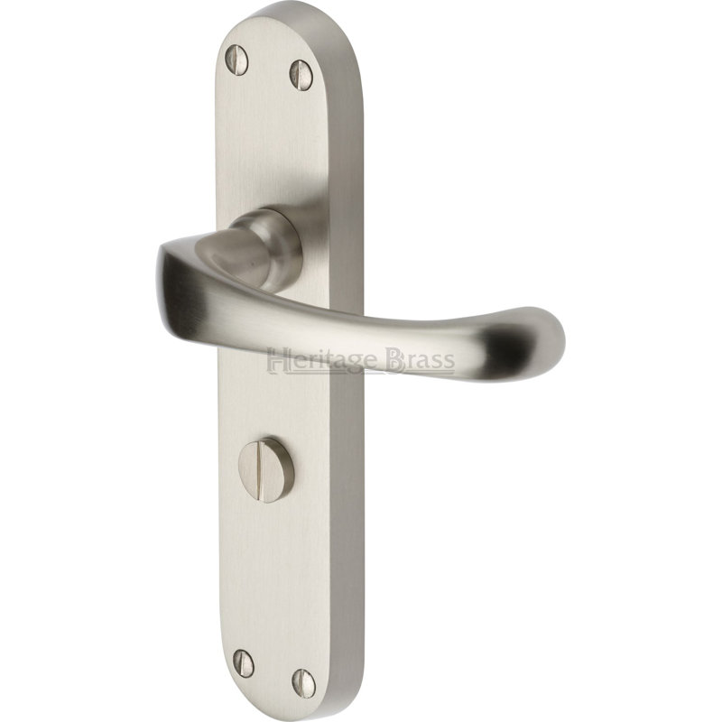 Heritage Brass Heritage Door Handle for Bathroom Gloucester Design, Satin Nickel