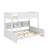 Twin XL Over Queen Bunk Bed With Storage Cabinets And USB Ports-1203978512
