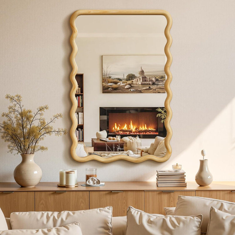 Miroir de meuble-lavabo 24 x 36 en bois ondulé
