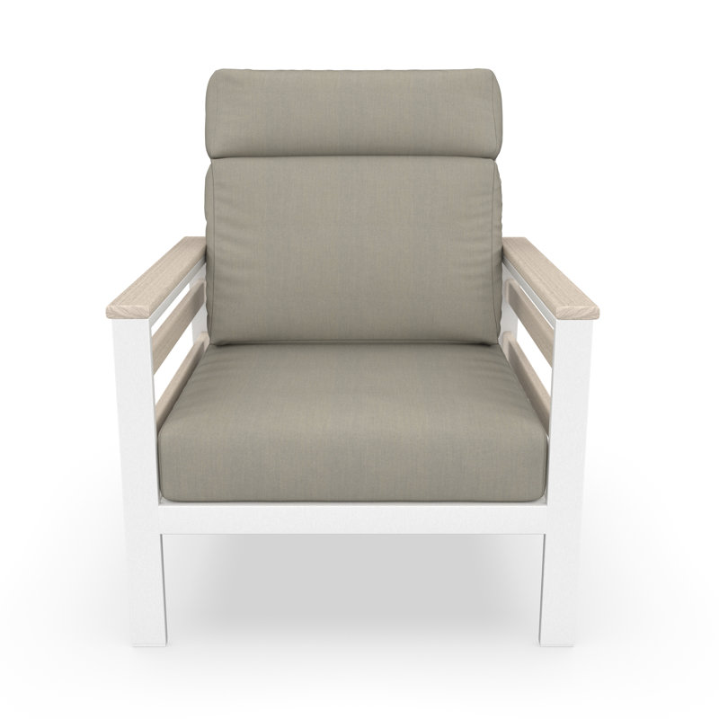 Townsend Metal Outdoor Lounge Club Chair With Sunbrella Cushion, Spectrum Dove