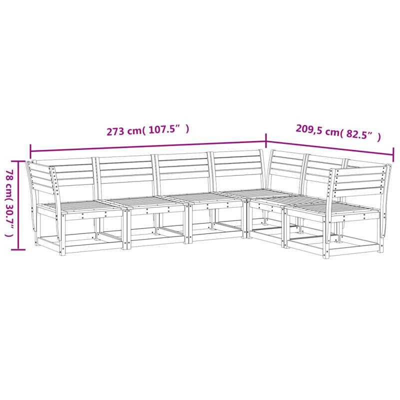 273cm Wide Straight Patio Sofa