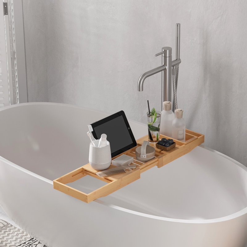 Freestanding Bamboo Bath Caddy