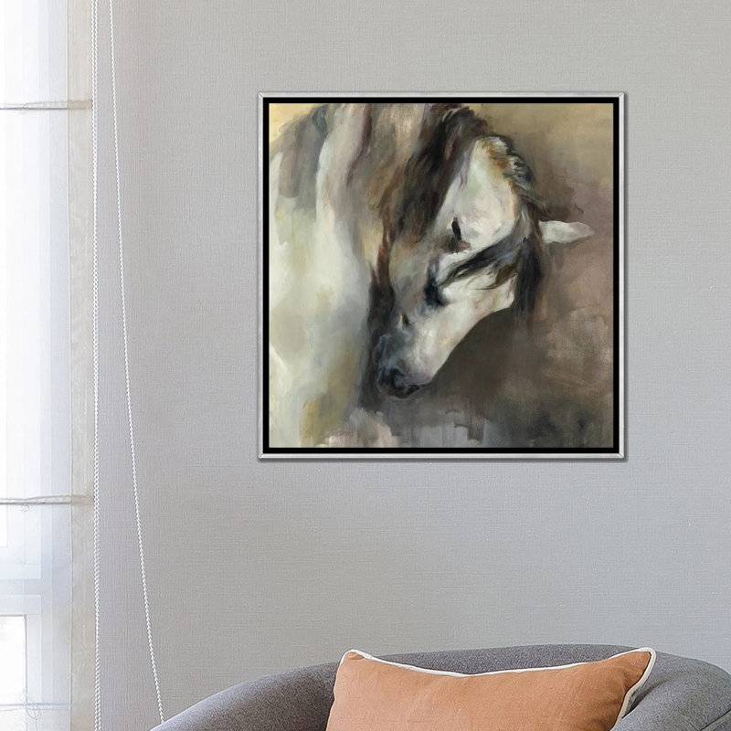 Classical Horse, Silver Floater Frame Canvas, 26" H x 26" W x 1.5" D