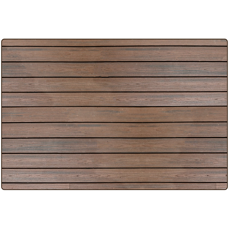 Tapis rayé touffeté brun, Rectangle 4 pi x 6 pi