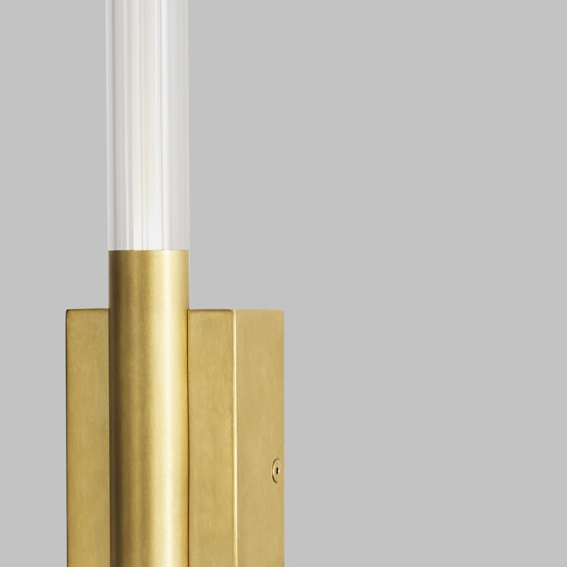 Phobos 1 - Light LED Armed Sconce, Natural Brass
