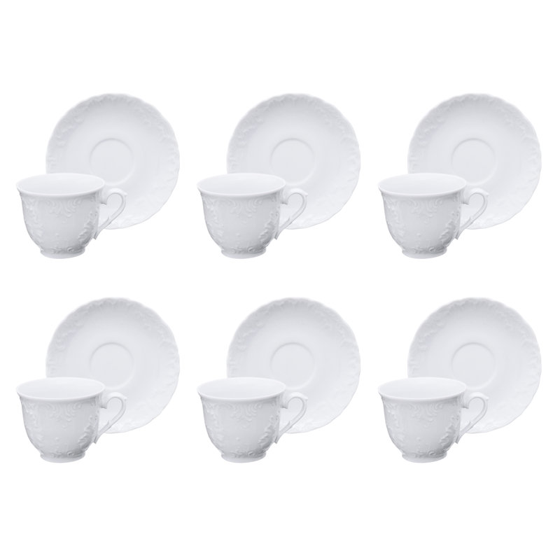 ELISA ROCOCO'' SET OF 6 TEA CUP & SAUCER