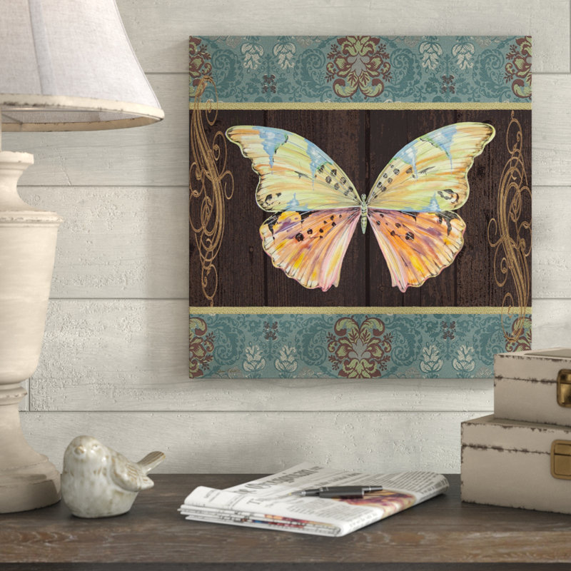 « papillons 2 », reproduction d’impression sur toile tendue, H 14 po x l 14 po