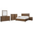 Ivanhoe Queen Panel Bed 2 Open Nightstands Double Drawer Dresser With Landscape Mirror And Door Chest